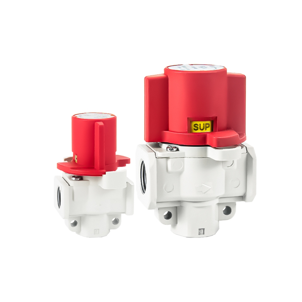 SMC ประเภท Residual Pressure Release Valve VHS20 VHS30 VHS40-01A 02A 03A 04A พร้อม Keyhole 3-Pass วา
