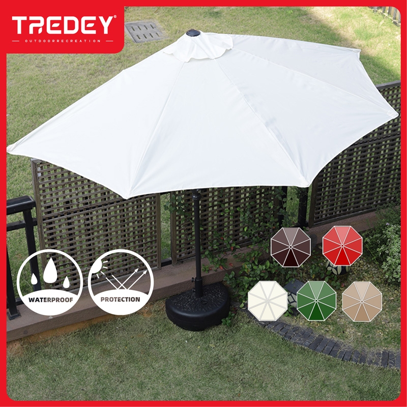 TREDEY 9ft/2.7M Garden Outdoor Half Round Patio Umbrella