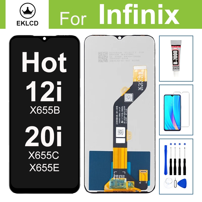 จอแสดงผล LCD สําหรับ Infinix Hot 12i 20i X665 X665B X665C X665E หน้าจอสัมผัส Digitizer Assembly Hot2
