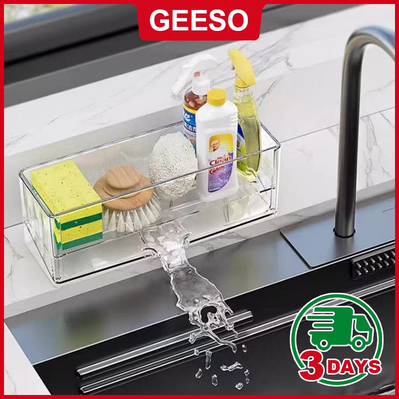 GEESO Kitchen Sink Rack ชั้นวางของแบบวางตั้ง ออกแบบให้ระบายน้ำด้านล่างได้ วางของใช้ในพื้นที่ที่โดนน้
