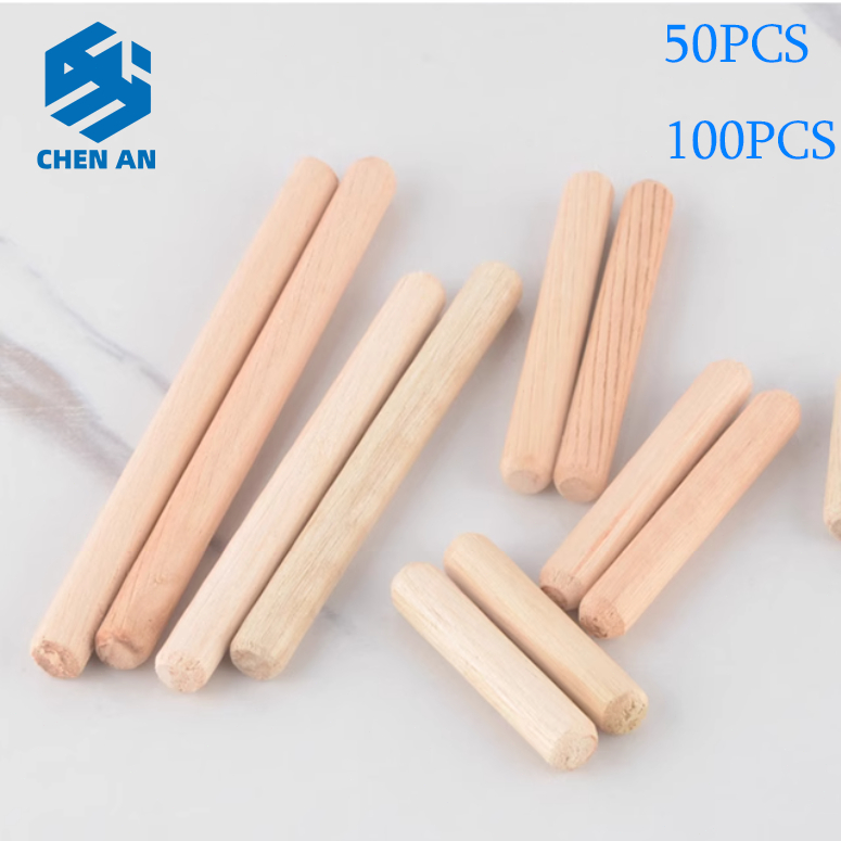 พร้อมสต็อก 100/50/30/20pcs ไม้ Dowel Pin ไม้ปลั๊กไม้ Pin ไม้ Connector เฟอร์นิเจอร์ไม้ Joint Kayu Sambung Perabot CHEN AN