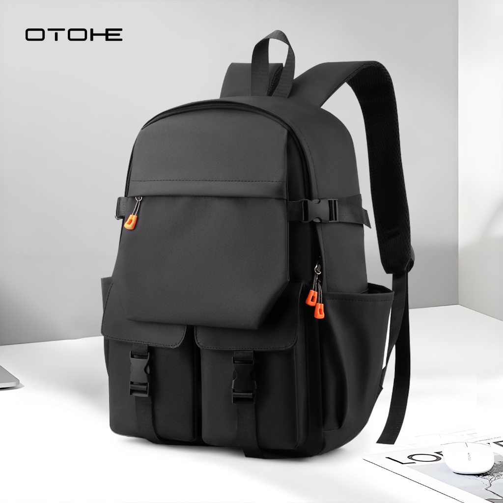 OTOHE ผู้ชายแล็ปท็อปกระเป๋าเป้สะพายหลังกระเป๋าเดินทางธุรกิจกันน้ําป้องกันการโจรกรรมกลับแพ็คกระเป๋านักเรียนที่เดินทางมาพักผ