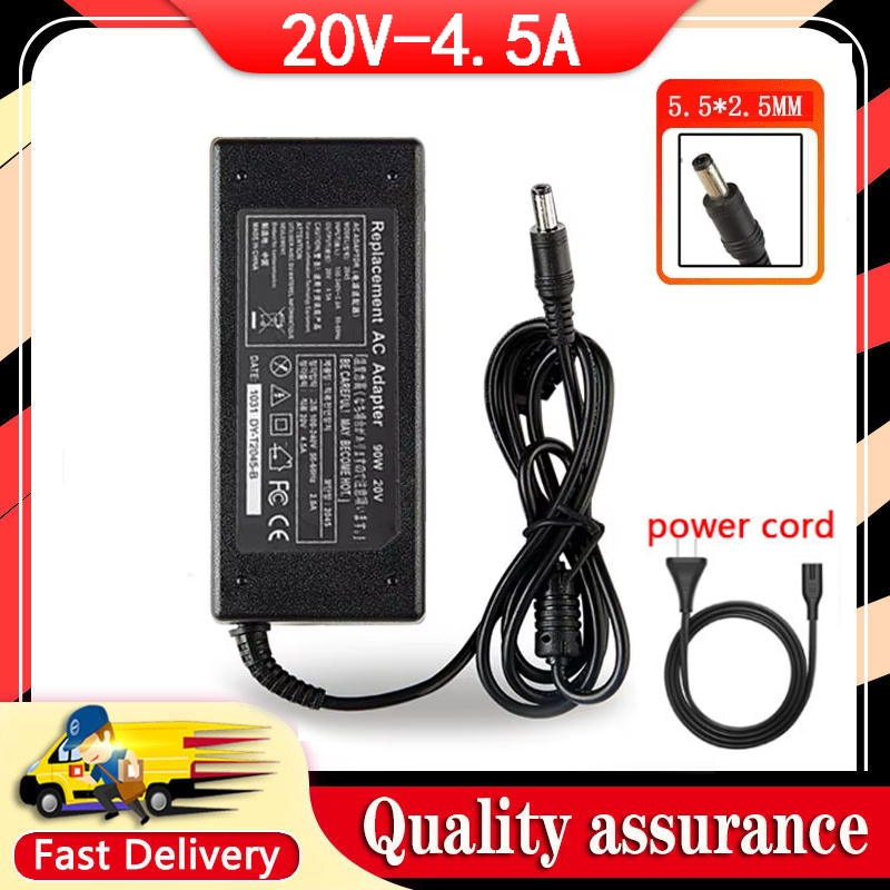 20V 4.5A 90W 5.5*2.5 มม.อะแดปเตอร์ AC สําหรับ Lenovo G475 G580 G455 G460 G450 Z460 Z465 Z470 Z475 Z4
