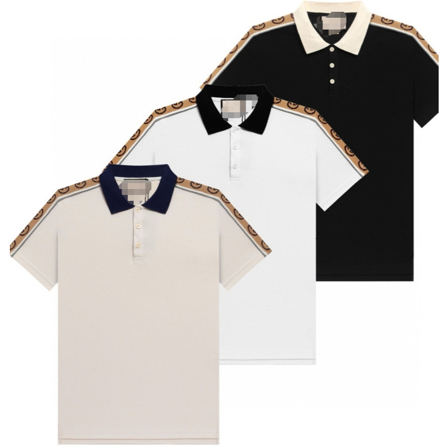 เสื้อโปโลริบบิ้นแขนผู้ชายและผู้หญิงเย็บปะติดปะต่อกันตัวอักษร ผ้าแจ็คการ์ด ริบบิ้นตัดสะท้อนแสงด้านบนธุรกิจลําลอง