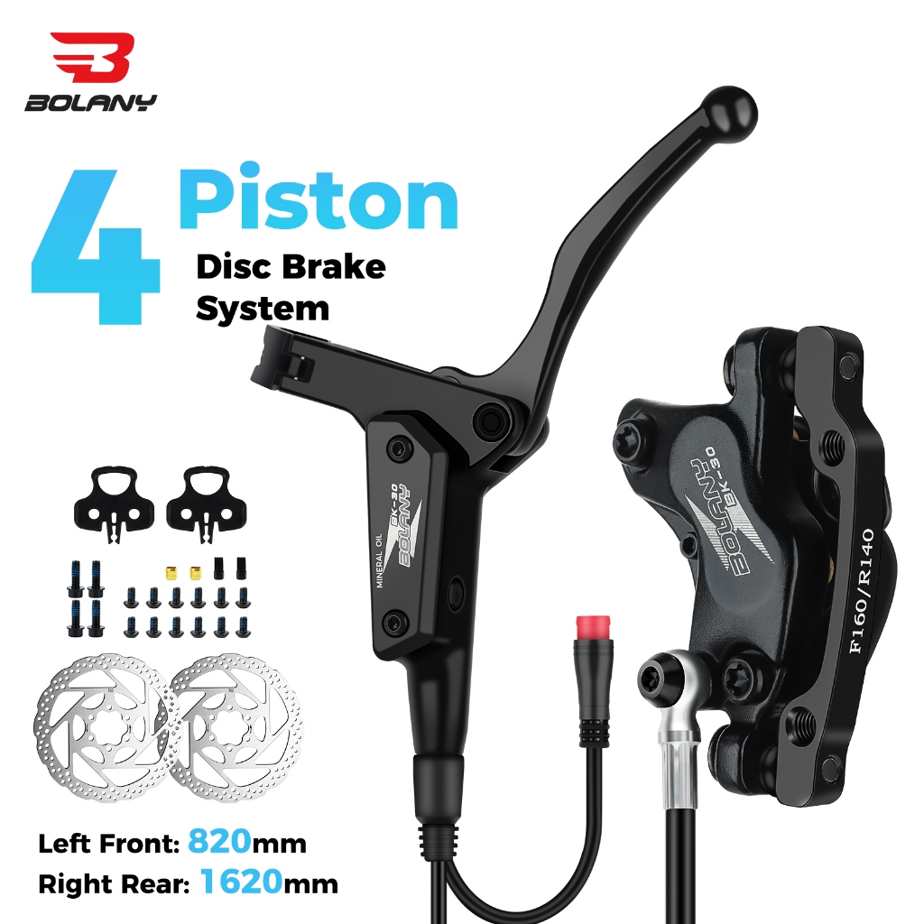 BOLANY BK30 E-Bike สกู๊ตเตอร์ดิสก์เบรก 4 ลูกสูบไฟฟ้าจักรยานเบรคไฮดรอลิก E-MTB จักรยานอลูมิเนียมตัด Power เบรค