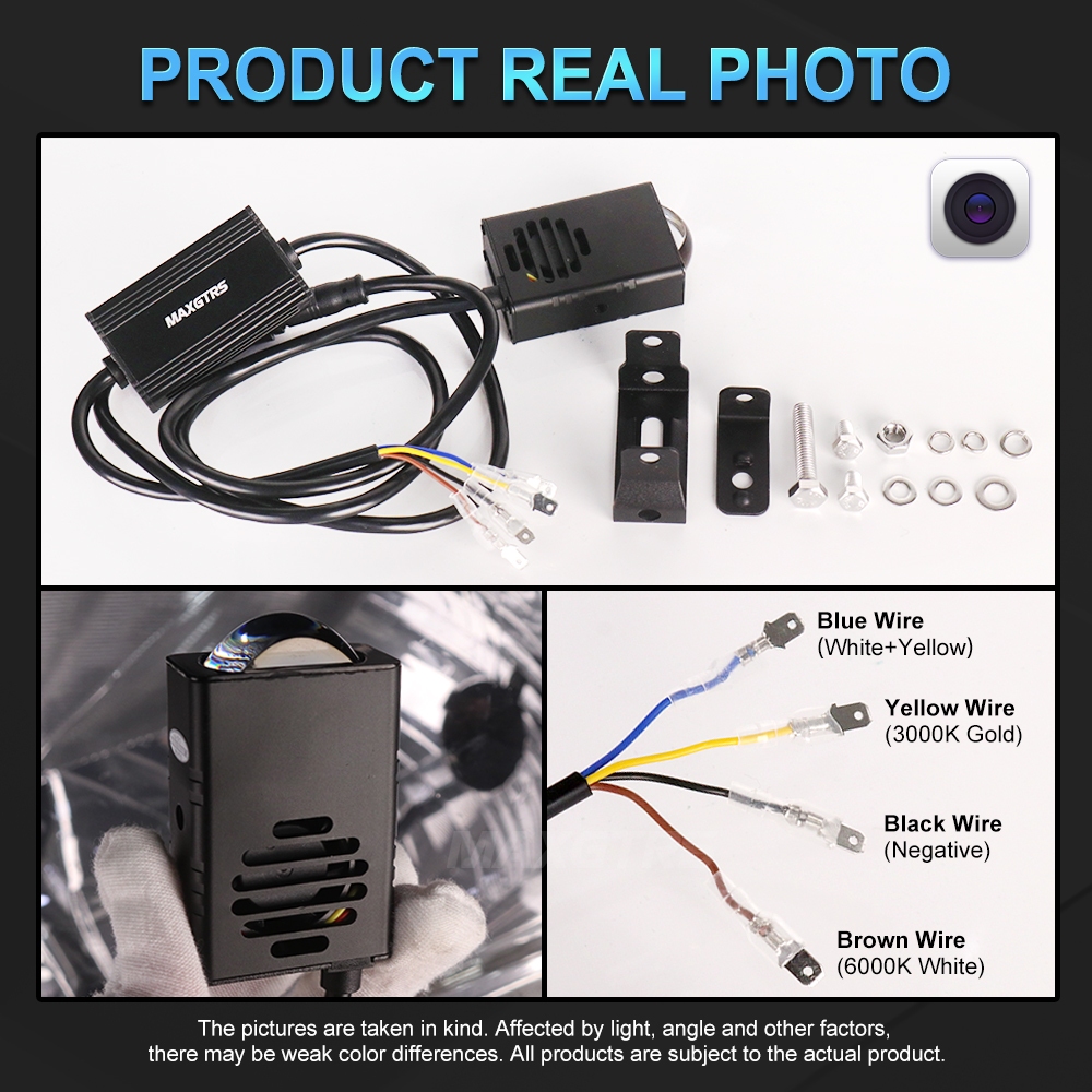 MAXGTRS High Power Car Grilles Daytime Running Light Amber/White DRL LED Auto Front Center Grille Light พร้อมพัดลมสําหรับ Off Road Trunk SUV - รูปที่ 5