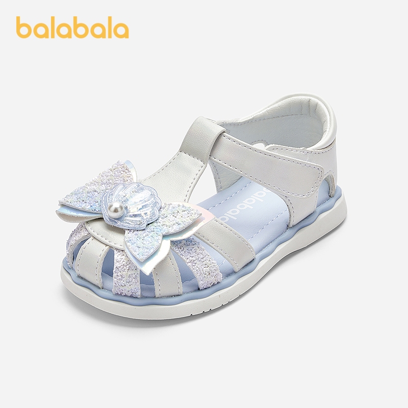 Balabala Girls Princess Shoes รองเท้าแตะปิดนิ้วเท้า Anti-Slip Foot Protection รอ