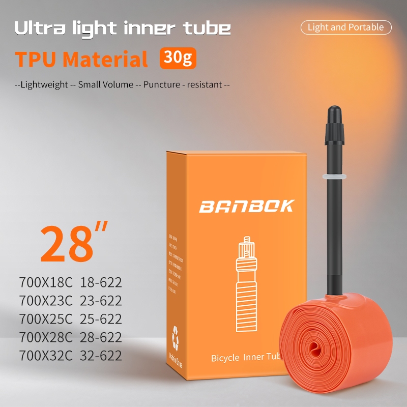 BANBOK Ultralight ยางในจักรยาน 700x18 23 25 28 32c แผนที่จักรยาน Super Lighttpu ยางใน