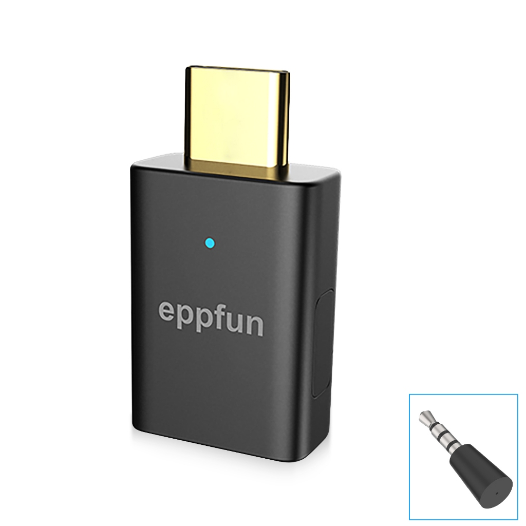 Eppfun USB-C Bluetooth 5.4 Transmitter Adapter, adaptive, Aptx HD, Aptx LL, SBC, Lossless Aptx, Low 