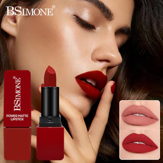 Bsimone ลิปสติกเนื้อมัท กันน้ำ ทนนาน สีน้ำตาลช็อกโกแลต ไม่ติดแก้ว ลิปมาทท์ กันน้ำ แต่งหน้าได้ตลอดวัน