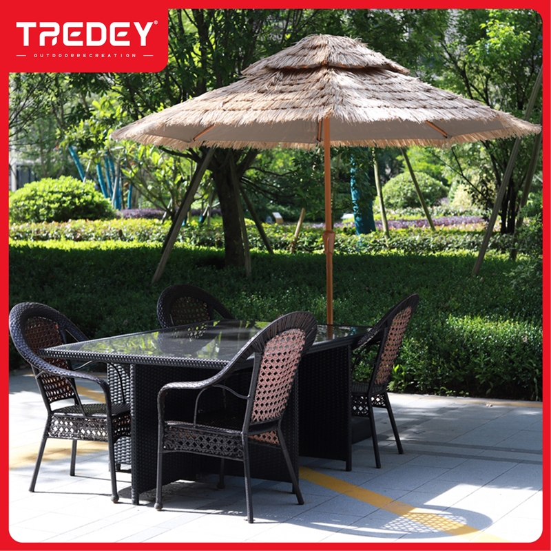 TREDEY กระโปรงหญ้า Courtyard ร่มสวนกลางแจ้ง Lmitation of straw Patio ร่ม