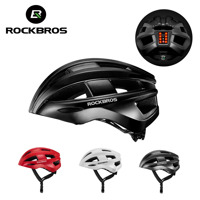 【TH Delivery】ROCKBROS หมวกกันน็อคขี่จักรยานกลางคืน หมวกกันน็อคเพื่อความปลอดภัย พ