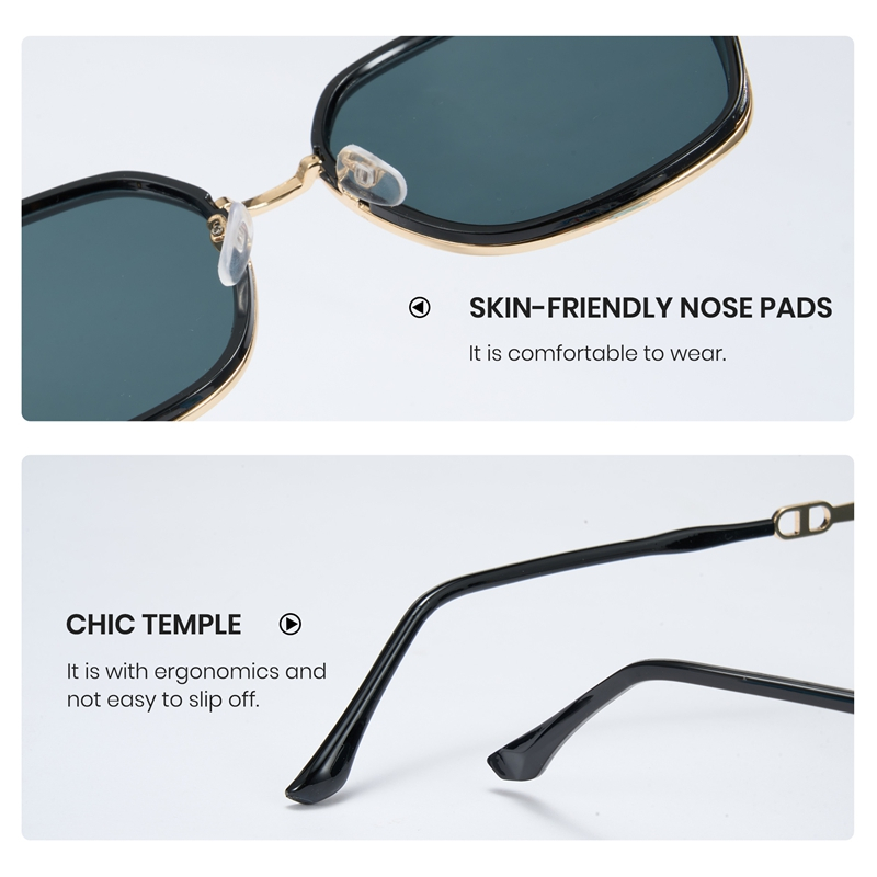 Cyxus แว่นกันแดด UV400 เกาหลีสําหรับผู้หญิง กรอบสี่เหลี่ยมขนาดใหญ่ Non - โพลาไรซ์ 1295 - รูปที่ 3