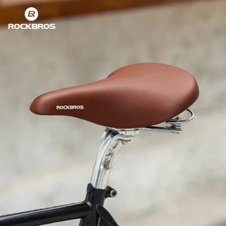 ROCKBROS เบาะนั่งจักรยานหนังดูดซับแรงกระแทก Dirt-Resistant Support Retro Casual Cycling Accessories