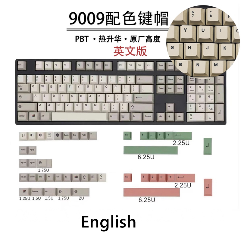 KEYCAP เท่านั้นGMK9009 Keycaps ภาษาอังกฤษ Phonetic ตัวอักษรรัสเซียเกาหลีไทยเยอรมันสเปนฝรั่งเศสอาหรับ