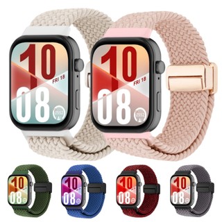 Huawei Watch fit4 หัวเข็มขัดแม่เหล็กยืดหยุ่นทอสายรัดไนลอนสําหรับ Huawei Watch Fit3 breathable เปลี่ยนสร้อยข้อมือสําหรับ Fit4pro อุปกรณ์เสริมปรับ