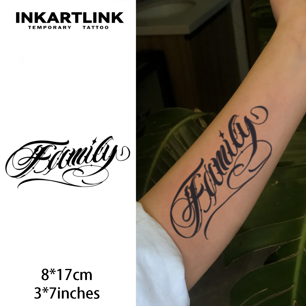 ตระกูลฟอนต์ดอกไม้ภาษาอังกฤษ สติกเกอร์รอยสักชั่วคราว รอยสักมายากลกันน้ำติดทนนาน รอยสักปลอมยาวนานถึง 15 วัน รอยสักกึ่งถาวร