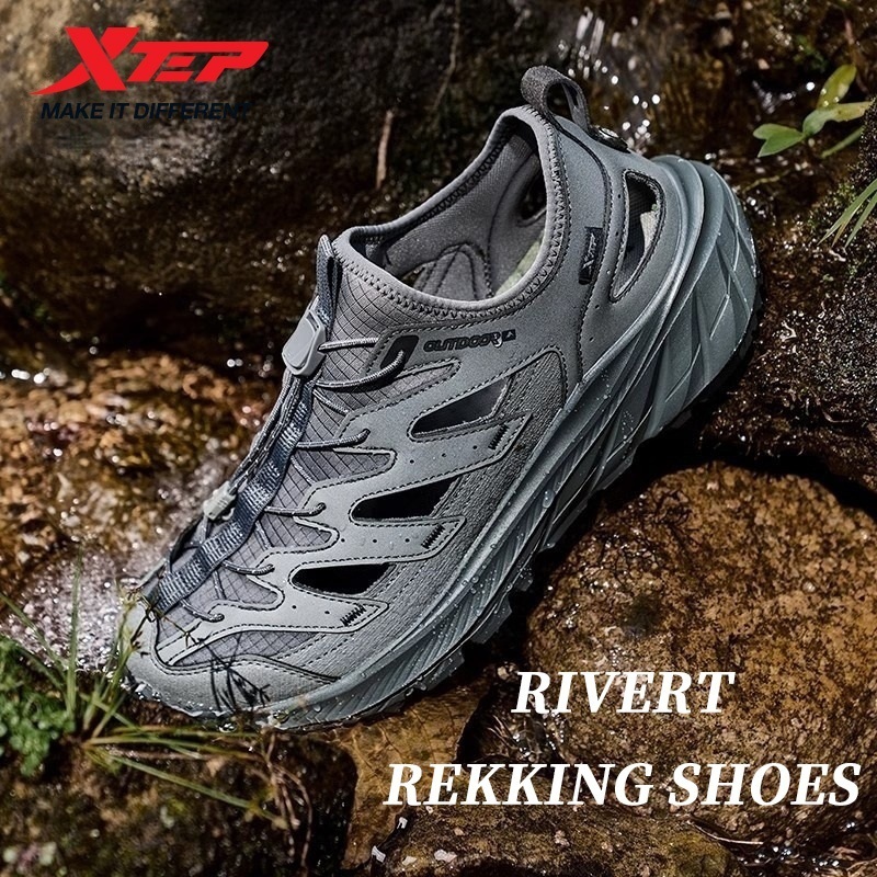 XTEP รองเท้าเดินป่า River รองเท้าแตะผู้ชายฤดูร้อนกลางแจ้งกีฬารองเท้าชายหาด kasut crocs