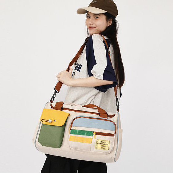 กระเป๋าฟิตเนส กระเป๋าใส่ของ สีสวย ใบใหญ่ นักเรียน กันน้ำ Travel Bag