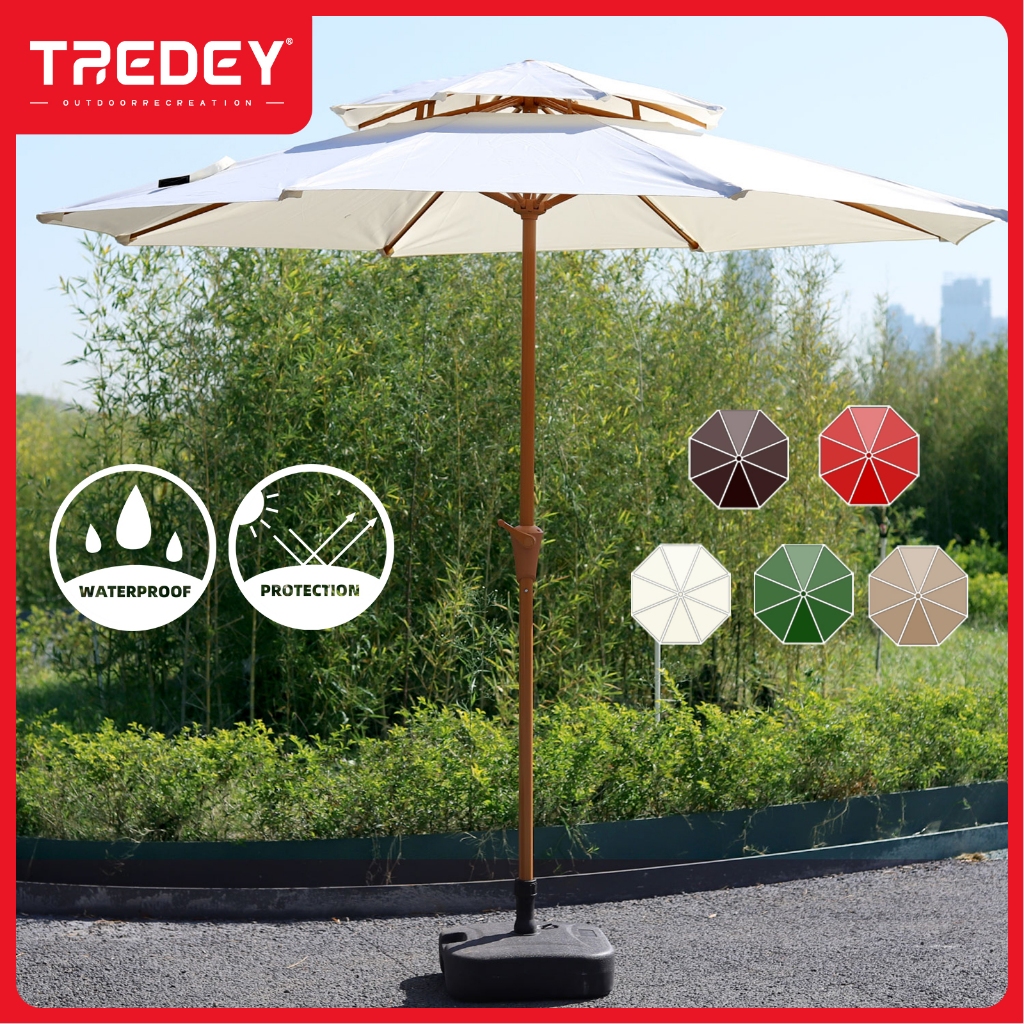 TREDEY 2.7M Garden Sunshade Double Layer ร่มสําหรับกลางแจ้ง