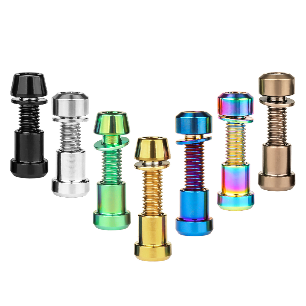 Wanyifa น็อตไทเทเนียม M5 และน็อตสกรูไทเทเนียม M5x16 18 20 มม. หัวหกเหลี่ยม พร้อมแหวนรอง สําหรับสเต็ม
