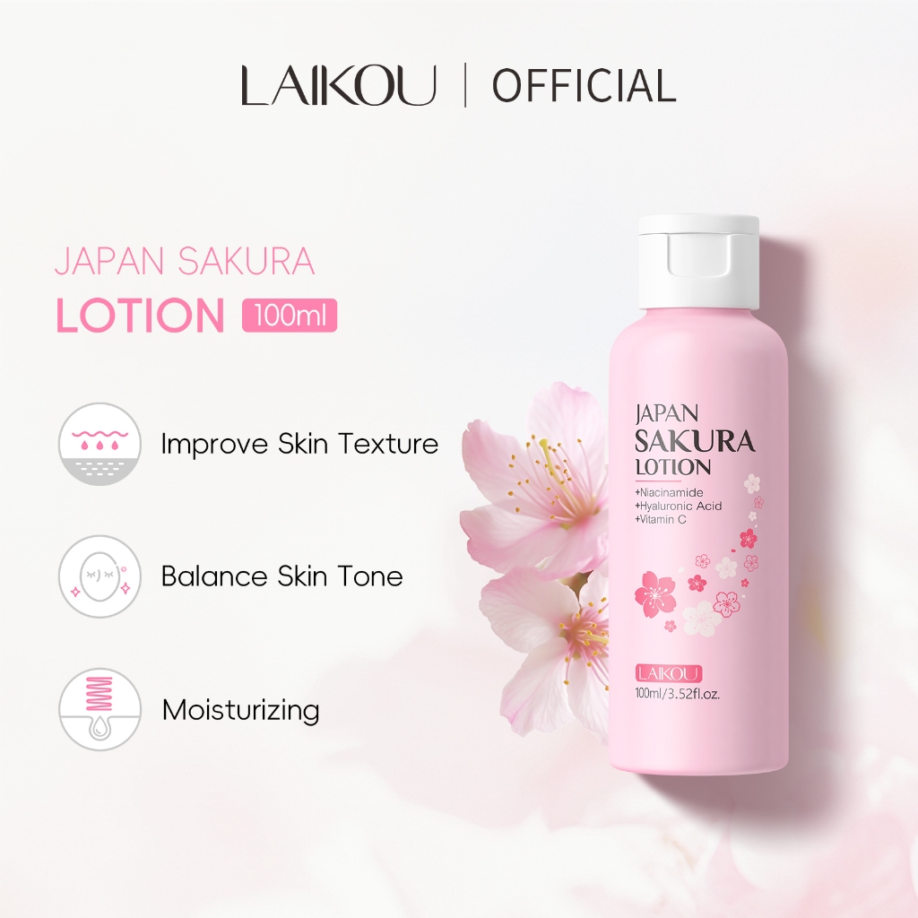 Laikou โลชั่นเพิ่มความชุ่มชื้น ลดริ้วรอย Cherry blossoms 100 มล.