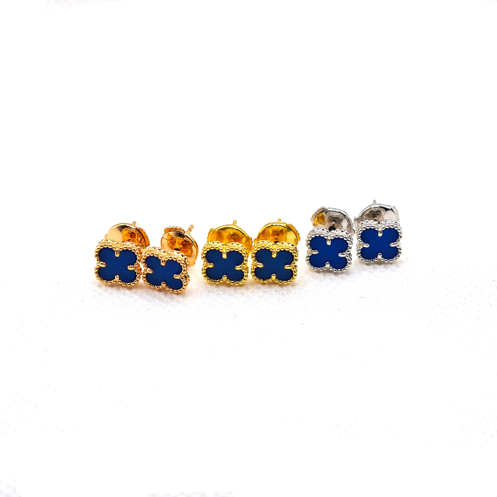 แฟชั่นต่างหูโคลเวอร์สี่ใบสร้อยคอมินิสร้อยข้อมือสีฟ้า9มม ราคา ถูกที่สุด ดีลบีเคเค แกลเลอรีภาพที่ 7