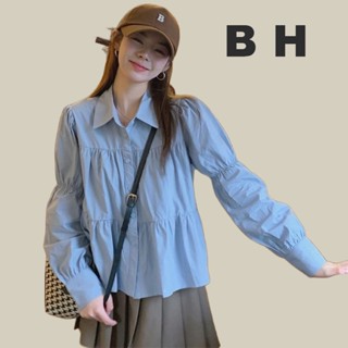 เสื้อเชิ้ตแขนยาว ทรงหลวม แต่งระบาย แฟชั่นฤดูใบไม้ผลิ สําหรับ…