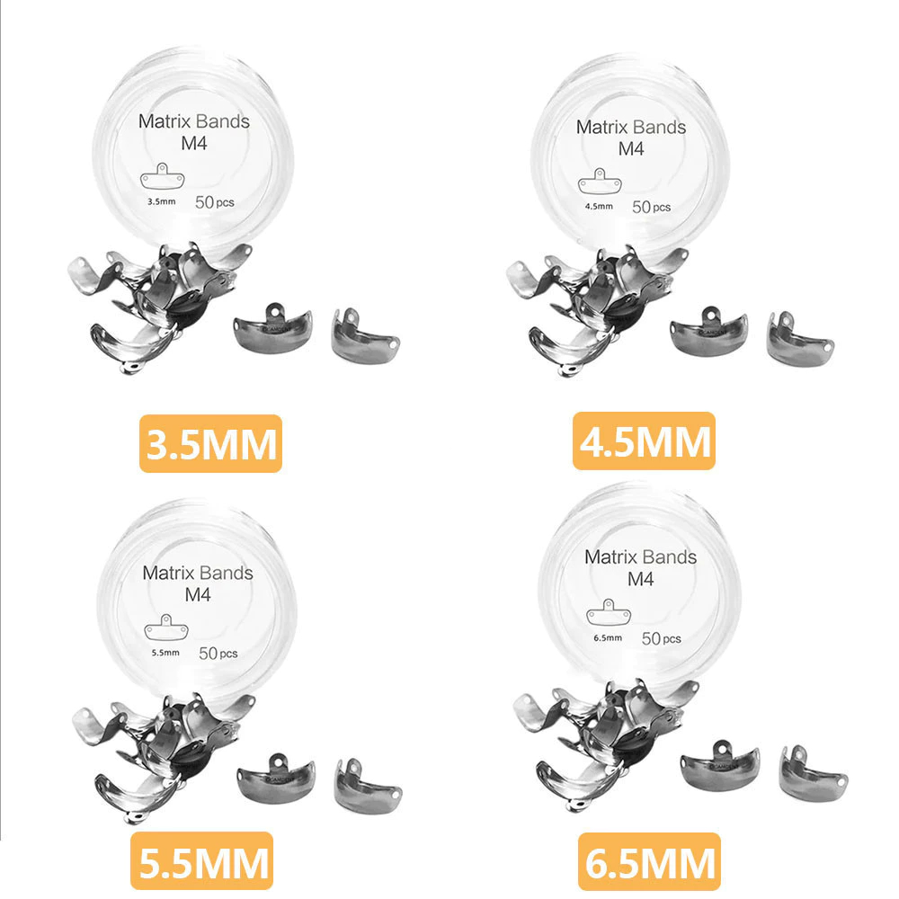 50 ชิ้น/กล่องทันตกรรม Matrix Bands Sectional Contoured โลหะ Matrices Matrix สําหรับฟันเปลี่ยนเครื่องมือทันตกรรมทันตกรรมวัสดุ