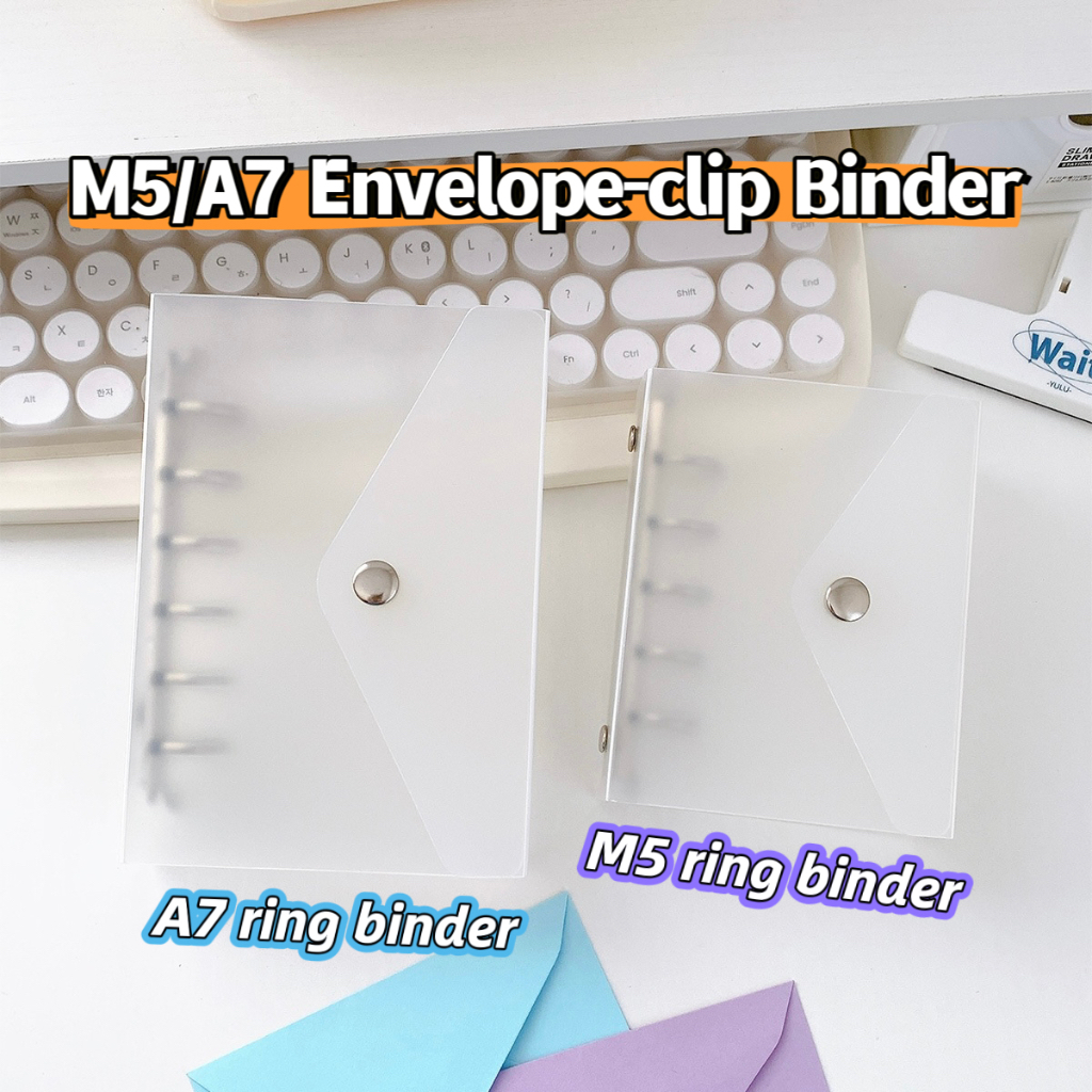 M5/A7 PP Envelope-clip Loose Leaf Ring Binder Notebook Planner Daily Cover