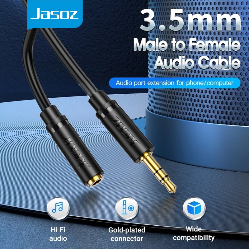 Jasoz Audio Extension Cable Male To Female Aux Jack Support Mic 3.5Mm Headphone For Mp3 Mp4 Player