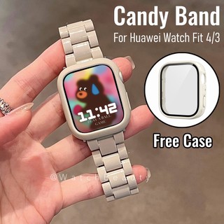 ลูกอมสีLightweighเรซิ่นสําหรับHuaweiนาฬิกาFit 5 Proสายนาฬิกาข้อมือเปลี่ยนวงสแตนเลสหัวเข็มขัดสําหรับHuaweiนาฬิกาFit5 Fit4 Fit3 Bandสร้อยข้อมืออุปกรณ์เสริม