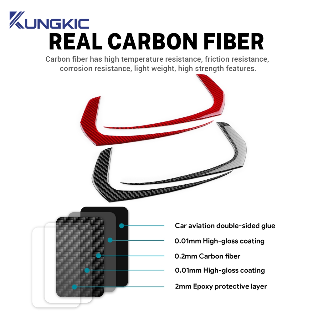 KUNGKIC สติกเกอร์คาร์บอนไฟเบอร์แบบนุ่มสําหรับ Mazda 3 Axela 2019-2024 กระจกมองหลังตกแต่งแถบอุปกรณ์ปรับเปลี่ยนภายนอก - รูปที่ 4