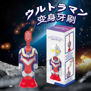 แปรงสีฟันอุลตร้าแมน Transforming สำหรับเด็ก (อายุ 3-6 ปี) - ขนแปรงนุ่มพิเศษพร้อมดีไซน์ตัวการ์ตูนแสนน่ารัก | อ่อนโยนต่อเหงือกและเหมาะสำหรับการแปรงฟันครั้งแรก