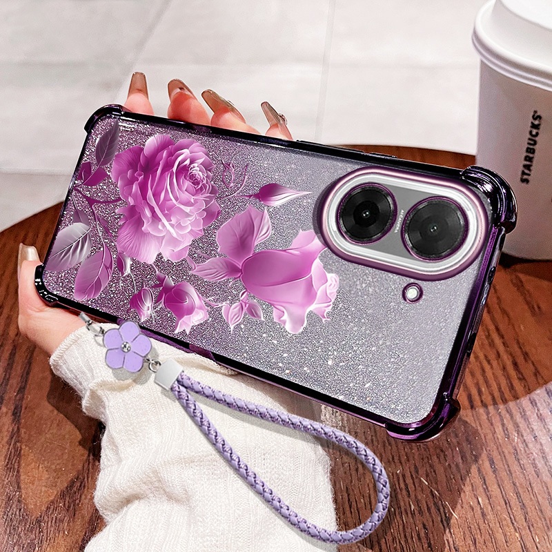 YBDเคสโทรศัพท์สําหรับRedmi A7 Pro A5 Turbo 4 Pro Xiaomi POCO F7 POCO C71 C85X Blooming Roseสร้อยข้อม