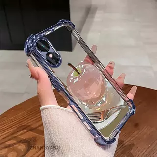 สําหรับ OPPO A18 A38 A17 A17K A60 Electroplated กันกระแทกเคสโทรศัพท์ความงามความละเอียดสูงคริสตัลการออกแบบใหม่น่ารักภาพ apple ซิลิโคน TPU นุ่มกรณี