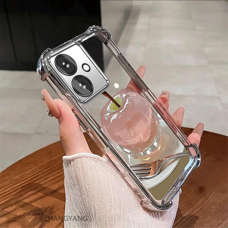 กรณีสําหรับ OPPO A79 5G Electroplated กันกระแทกเคสโทรศัพท์ความงามความละเอียดสูงคริสตัลการออกแบบใหม่น่ารัก apple ภาพซิลิโคน TPU นุ่ม ราคา ถูกที่สุด ดีลบีเคเค แกลเลอรีภาพที่ 4