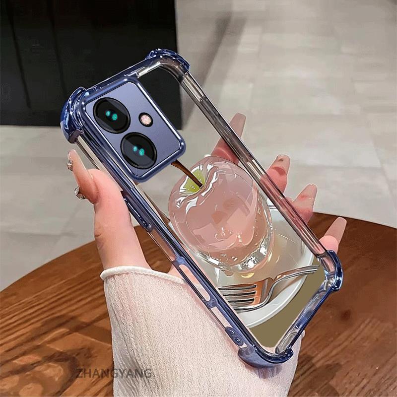 กรณีสําหรับ OPPO A79 5G Electroplated กันกระแทกเคสโทรศัพท์ความงามความละเอียดสูงคริสตัลการออกแบบใหม่น่ารัก apple ภาพซิลิโคน TPU นุ่ม ราคา ถูกที่สุด ดีลบีเคเค แกลเลอรีภาพที่ 5