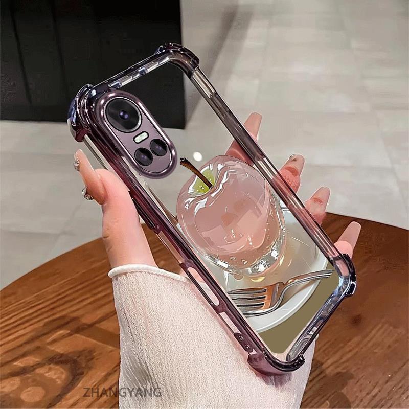 สําหรับ OPPO RENO 10 5G RENO 10 Pro 5G Electroplated กันกระแทกเคสโทรศัพท์ความงามความละเอียดสูงคริสตัลการออกแบบใหม่น่ารัก apple ภาพซิลิโคน TPU นุ่ม ราคา ถูกที่สุด ดีลบีเคเค แกลเลอรีภาพที่ 3