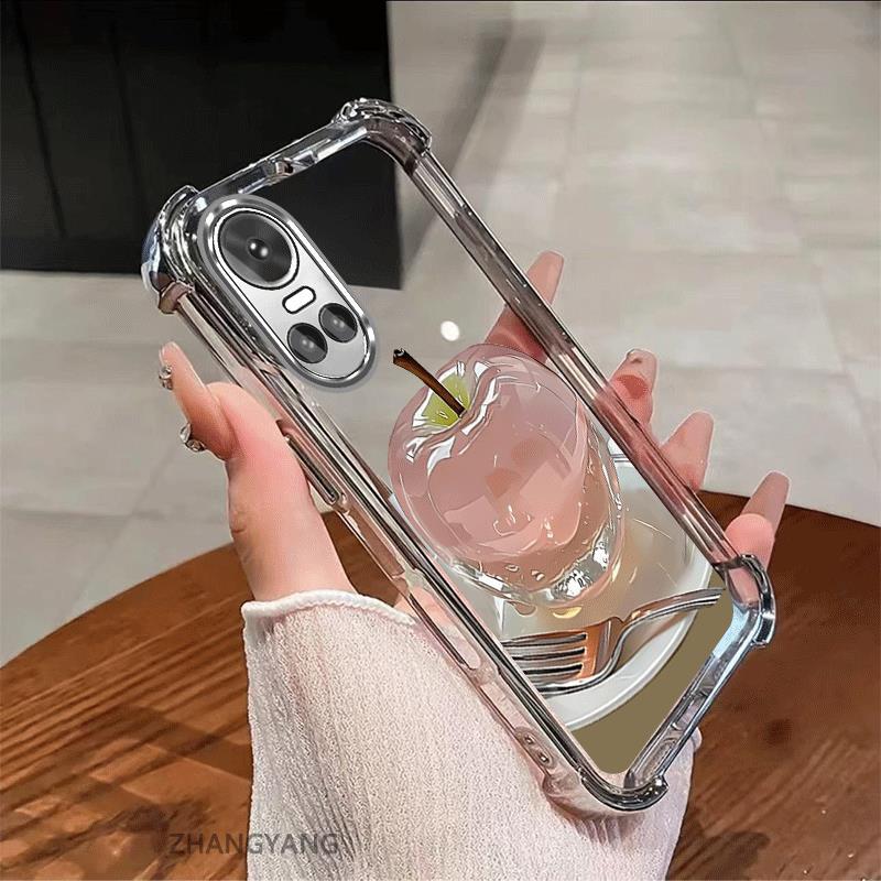 สําหรับ OPPO RENO 10 5G RENO 10 Pro 5G Electroplated กันกระแทกเคสโทรศัพท์ความงามความละเอียดสูงคริสตัลการออกแบบใหม่น่ารัก apple ภาพซิลิโคน TPU นุ่ม ราคา ถูกที่สุด ดีลบีเคเค แกลเลอรีภาพที่ 4