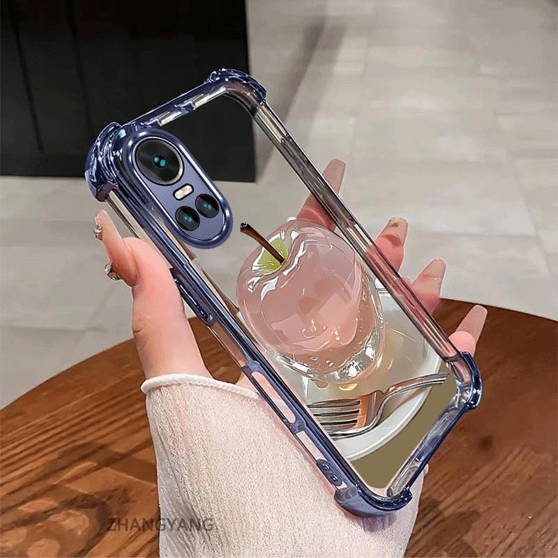 สําหรับ OPPO RENO 10 5G RENO 10 Pro 5G Electroplated กันกระแทกเคสโทรศัพท์ความงามความละเอียดสูงคริสตัลการออกแบบใหม่น่ารัก apple ภาพซิลิโคน TPU นุ่ม ราคา ถูกที่สุด ดีลบีเคเค แกลเลอรีภาพที่ 5
