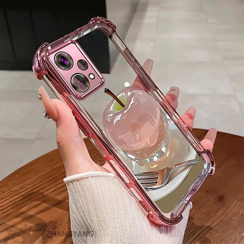 กรณีสําหรับRealme 9 4G 9 Pro Plus Electroplatedกันกระแทกเคสโทรศัพท์ความงามความละเอียดสูงคริสตัลการออกแบบใหม่น่ารักAppleภาพซิลิโคนTPU soft case