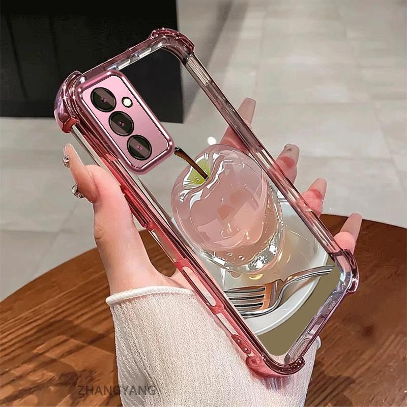 SAMSUNG กรณีสําหรับSamsung A15 5G A25 5G Electroplatedกันกระแทกเคสโทรศัพท์ความงามความละเอียดสูงคริสตัลการออกแบบใหม่น่ารักAppleภาพซิลิโคนTPU soft case