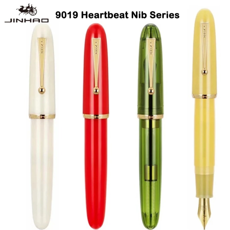 Jinhao 9019 Heartbeat Tip Bright Tip Fountain ปากกาสํานักงานธุรกิจเขียนของขวัญปากกาหรูหรา High-End ข