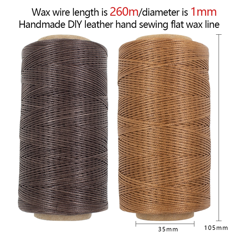 ชุดด้ายขี้ผึ้งแบน 260 ม. สําหรับเย็บหนัง งานฝีมือ - รูปที่ 2