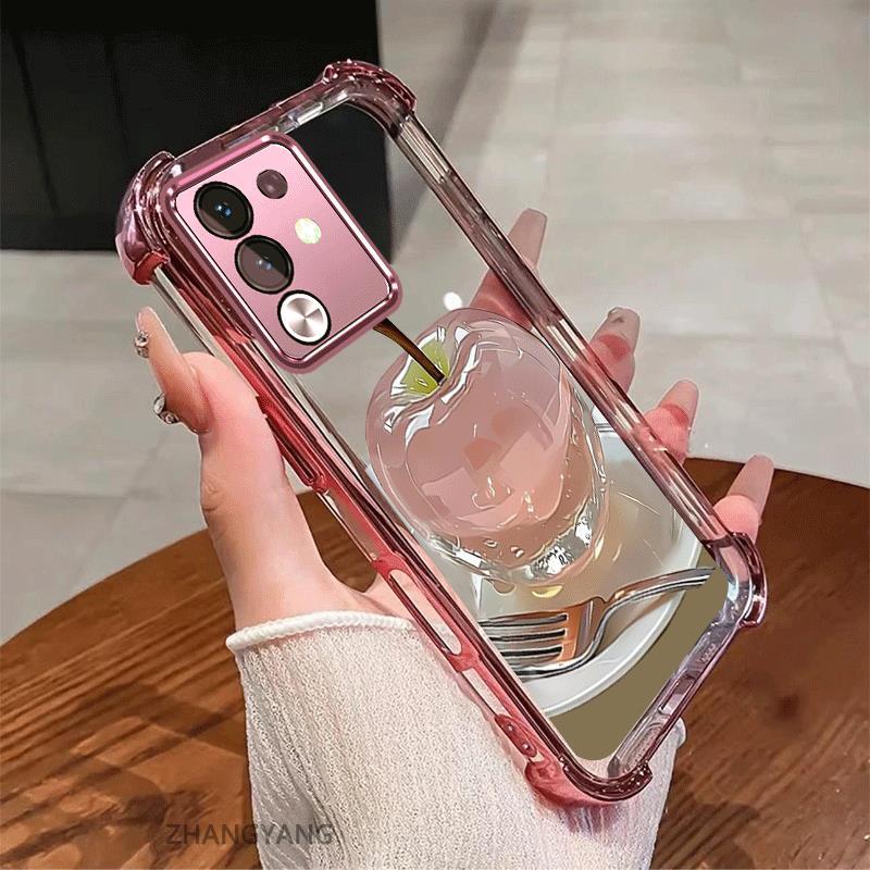 กรณีสําหรับ vivo Y29 4G Electroplated กันกระแทกเคสโทรศัพท์ความงามความละเอียดสูงคริสตัลการออกแบบใหม่น่ารักภาพ apple ซิลิโคน TPU นุ่ม