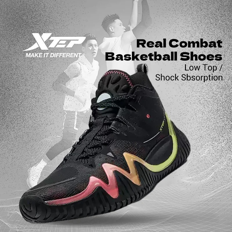 XTEP Lingren รองเท้าบาสเก็ตบอลผู้ชายรองรับพื้นผิวมั่นคง