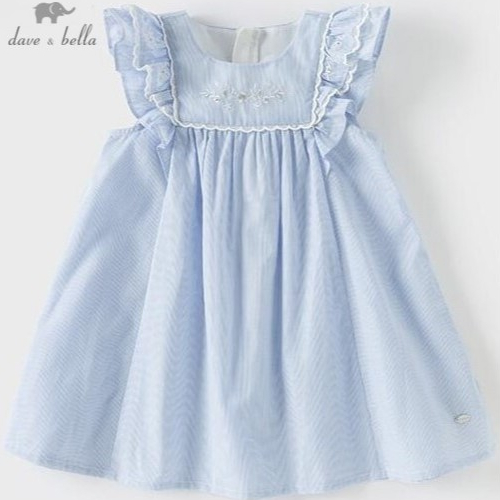 Dave Bella เด็กผู้หญิงชุดแฟชั่นฤดูร้อนเด็ก Casual หวานน่ารัก Elegant เด็กผ้าฝ้ายชุดเจ้าหญิง DB2250966