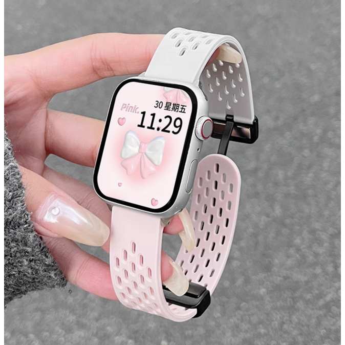 Breathable Double Color Strap For Huawei Watch Fit 4 สาย Soft Rubber สาย Huawei watch Fit 4 Pro Stra