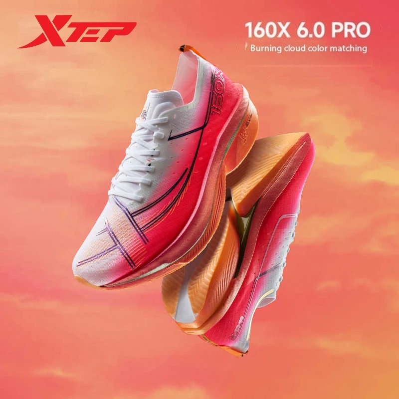 XTEP 160X 6.0 PRO Men รองเท้าวิ่ง Champion Racing แผ่นคาร์บอนรองเท้าผ้าใบ Professional Marathon กีฬา